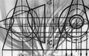 Geometrische, technisch-funktionale Konstruktionszeichnung von Grunda Gruber
